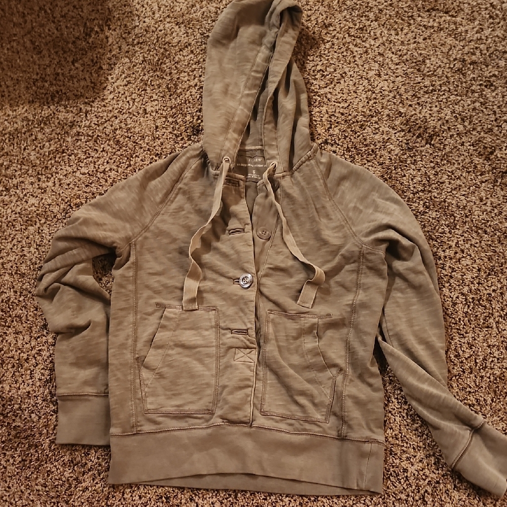 J. Crew Grey Utility Jacket with Hood